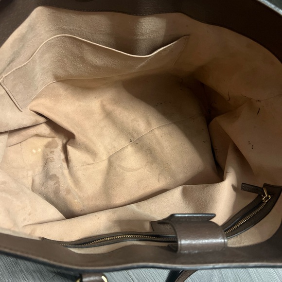 Gucci Brown GG Canvas Tote with Signature Green-Red Stripe - Picture 6 of 12